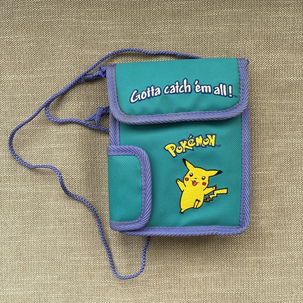 Vintage POKÉMON Pikachu Carrying Case Gotta Catch Em All Teal 90's Rare!